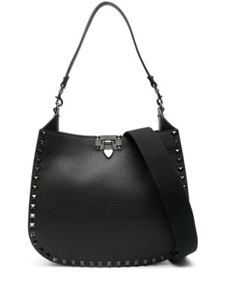 Valentino Garavani Rockstud Hobo bag - women - Calf Leather/Fabric - One Size - Black