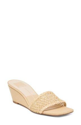 Dolce Vita Qaily Wedge Sandal in Light Natural Raffia at Nordstrom, Size 7.5