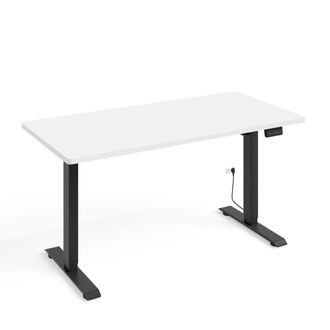 Petits Meubles Escritorio el&eacute;ctrico 140 cm paneles laminados blanco mate y negro