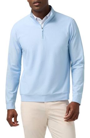 Mizzen+Main Easton Textured Quarter Zip Pullover in Cloud Blue at Nordstrom, Size Large