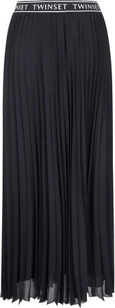 Twinset Rokken, Dames, Zwart, S, Polyester, Geplooide Rok Art. 252Tf 2120