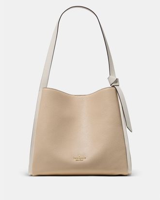 Kate Spade New York Womens Knott Colorblock Large Carryall - White Leather - One Size