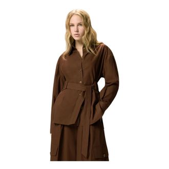 Pinko Pinko, Dames, Blouses & Shirts, Bruin, Maat: XS Katoen