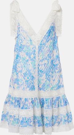 Zimmermann Solstice Lantern floral cotton minidress