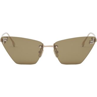 Fendi First Crystal 57mm Cat Eye Sunglasses in Srgld/brn at Nordstrom