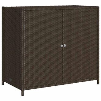 vidaXL Armario De Almacenaje De Jard&iacute;n Rat&aacute;n Pe Marr&oacute;n 83x45x76 Cm Vidaxl