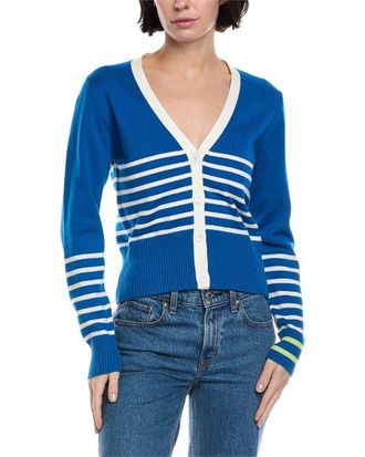 Brodie Irregular Stripe Cashmere-Blend Cardigan