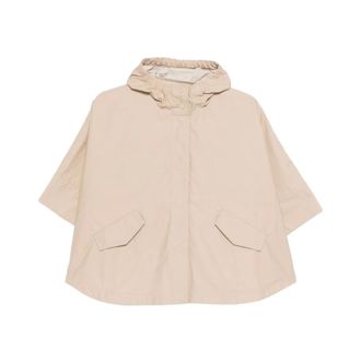 Moncler Light Jackets, female, Beige, Size: L Hooded Pocket Jacket