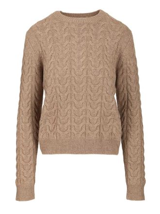 Max Mara Slim Cashmere Sweater Knitwear Beige-Donna