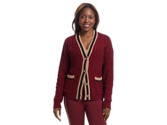 Beach Riot Gene Cardigan Womens Clothing Maroon Merlot Color-Block : SM, Cotton/Jersey