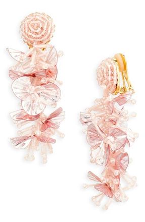Oscar De La Renta Sequin Tassel Drop Earrings in Rose at Nordstrom
