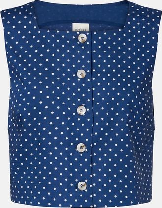 Poss&eacute; Rio polka-dot cropped top