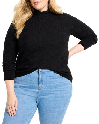 Nic+Zoe Nic+Zoe Plus Textured Diamonds Sweater