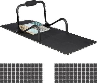 Relaxdays Relaxdays - Interlocking Foam Floor Mat 30 x 30 cm, Fitness Foam Mat Set, Surface Protection, Underlay, Sports Mat, Black
