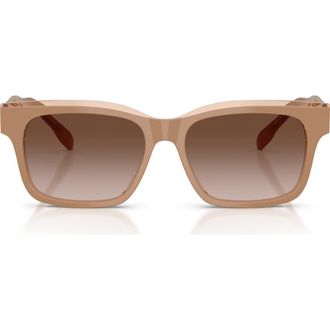 Tory Burch 55mm Rectangular Sunglasses in Brown/crystal/brown at Nordstrom
