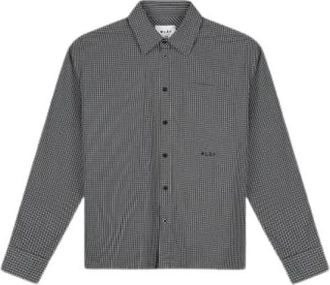 Olaf Hussein Checked Boxy Shirt - Heren - Casual Overhemden - Grijs - XL - Katoen - Overhemden
