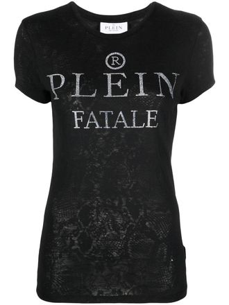 Philipp Plein logo-embellished cotton T-shirt - Black