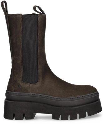 Copenhagen platform pull-tab Chelsea boots - women - Calf Suede/Calf Leather/Rubber - 39 - Brown