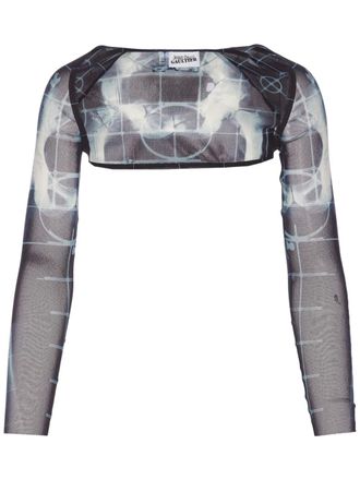 Jean Paul Gaultier cropped top - women - Polyamide - S - Black