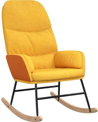 vidaXL Silla mecedora de tela amarillo mostaza Vidaxl