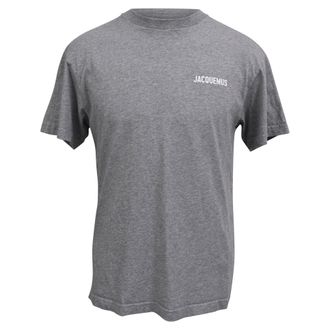Jacquemus Logo Print T-Shirt in White Cotton
