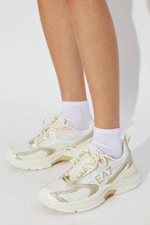 Emporio Armani Sports Shoes With Logo, Womens, Cream