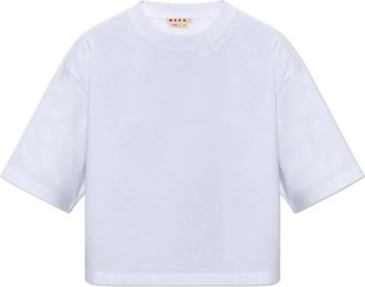 Marni Oversized katoenen T-shirt - Dames - T-shirts - Wit - 2XS - Katoen - Tops