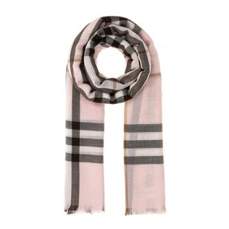 Burberry Winter Scarves, unisex, Pink, Size: ONE SIZE Embroidered Wool Blend Scarf