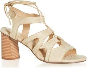 City Chic Lacey Ankle Tie Sandal in Beige at Nordstrom Rack, Size 11