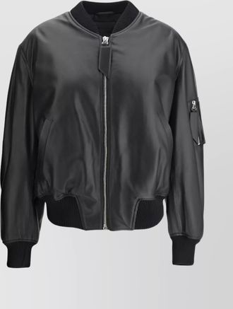 The Attico anja oversize leather bomber jacket