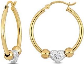 Delmar Diamond Heart Hoop Earrings - 0.02ct. in Gold at Nordstrom Rack