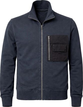 Ten c Garment Dyed Zipped Hoodie - Heren - Vesten met rits - Blauw - L - Hoodies & sweatvesten