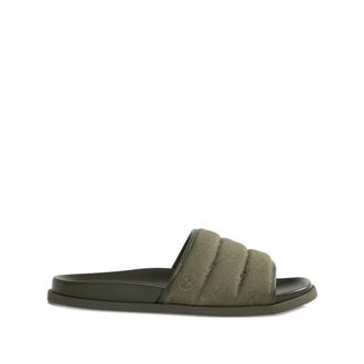 Gucci Sliders, male, Green, Size: 8 1/2 US Green Monogram Canvas Quilted Sandals