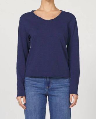 Dear John Denim Vanya Long Sleeve Top In Black Iris