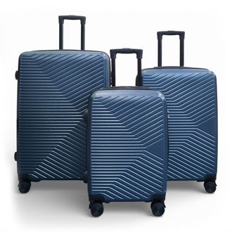 Infinity Leather Blauwe harde koffer Robuuste 8-wiel bagagekoffer