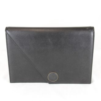 Saint Laurent Black Leather Clutch Bag (Pre-Owned)