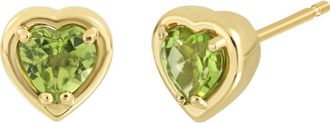 Bony Levy 14K Gold Peridot Heart Stud Earrings in 14K Yellow Gold at Nordstrom