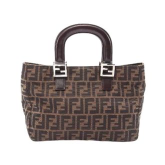 Fendi Pre-owned Zucca Canvas Leren Handtas - Dames - Pre-owned - Bruin - Maat: ONE Size Leer