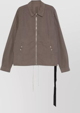 Rick Owens zip front cotton jacket buttoned cuffs