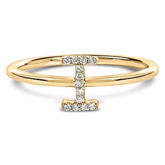 House of Brilliance 10K Gold Diamond Accent Initial A-Z Ring