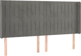 vidaXL Cabecero Con Led De Terciopelo Gris Claro 163x16x118/128 Cm Vidaxl