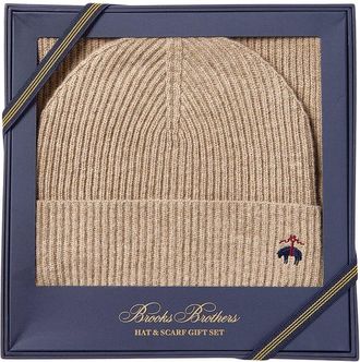 Brooks Brothers 2Pc Wool & Cashmere-Blend Hat & Scarf Set