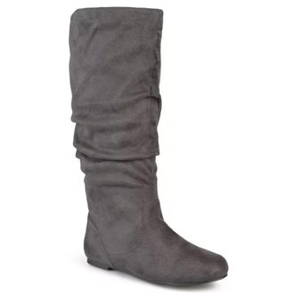 Journee Collection Rebecca Boots Womens Gray Faux Suede Knee High ZAP2152