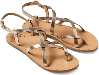 beek Linnet Crossover Strap Sandal in Gold/beach at Nordstrom, Size 10