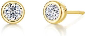 Lafonn Minimal Embrace Simulated Diamond Stud Earrings in Gold at Nordstrom