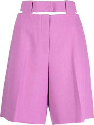 System cut-out tailored shorts - women - Polyester/Rayon/Polyester - 34 - Purple