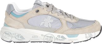 Premiata Blue And Gray Mase Iconic Side Design Leather Sneakers