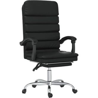 vidaXL Massage Reclining Office Chair Black Faux Leather vidaXL