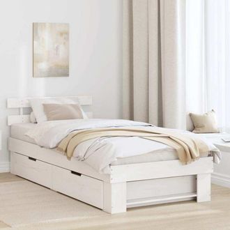 vidaXL Struttura del letto Bianco 90 x 190 cm Legno di pino massello - Vidaxl