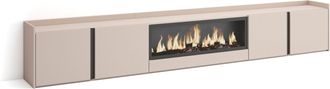 Skraut Home Skraut Home - Mueble Tv, Televisi&oacute;n, Muebles De Sal&oacute;n, Almacenaje, 315x35x50cm, Para Tv Hasta 80, Chimenea El&eacute;ctrica Xxl, Estilo Moderno, Beige